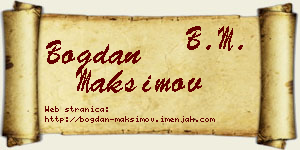 Bogdan Maksimov vizit kartica